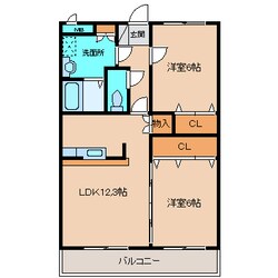 布施マンションⅡの物件間取画像